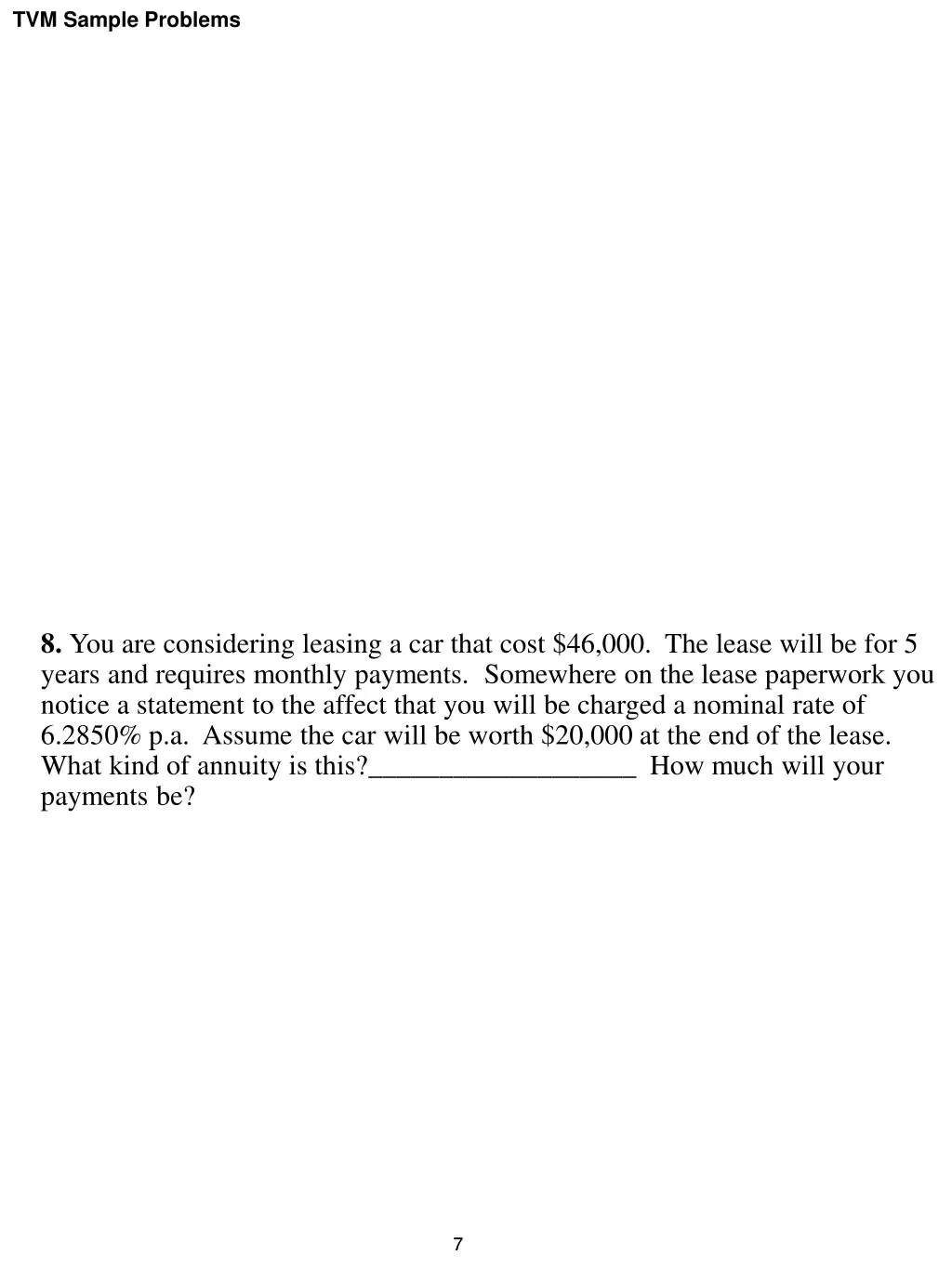 tvm sample problems 3