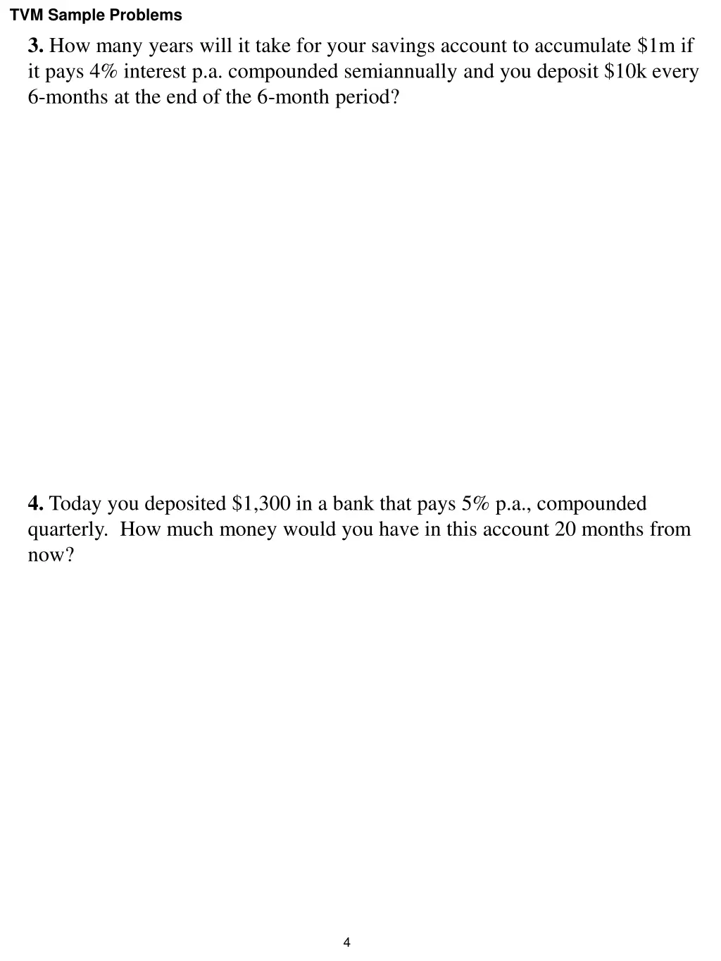 tvm sample problems
