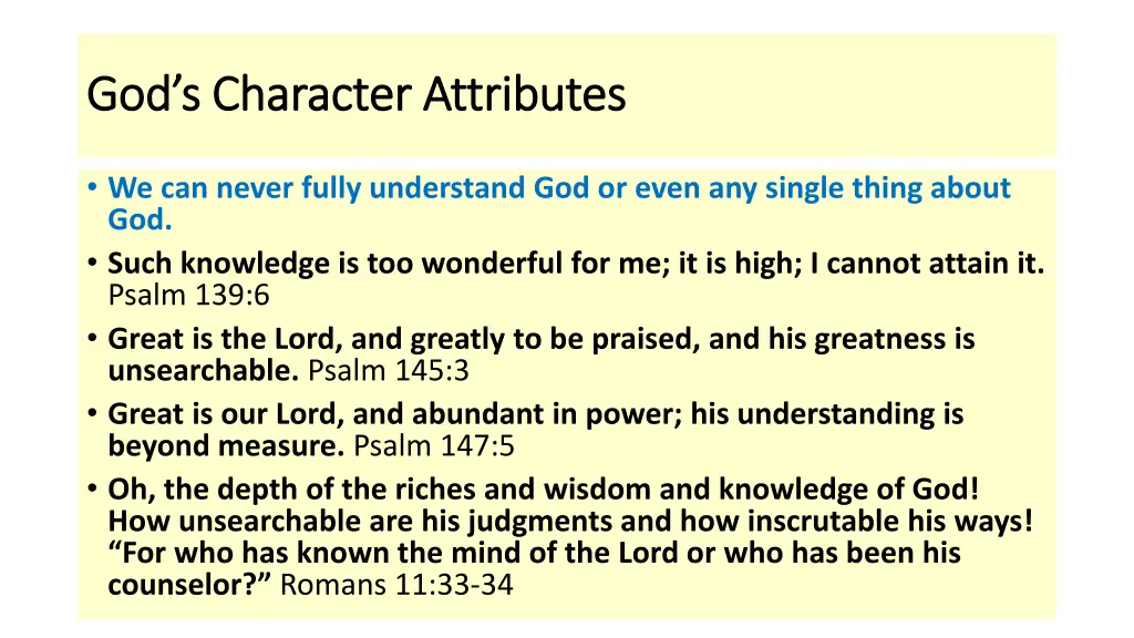god s character attributes god s character