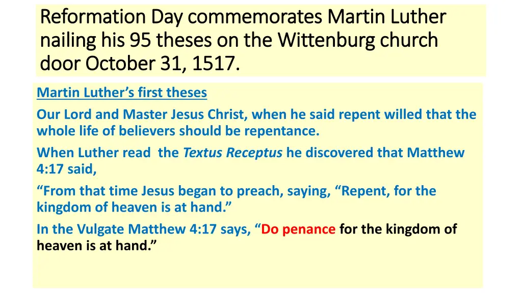 reformation day commemorates martin luther