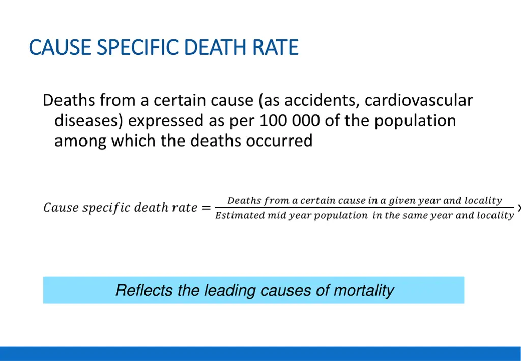 cause specific death rate cause specific death