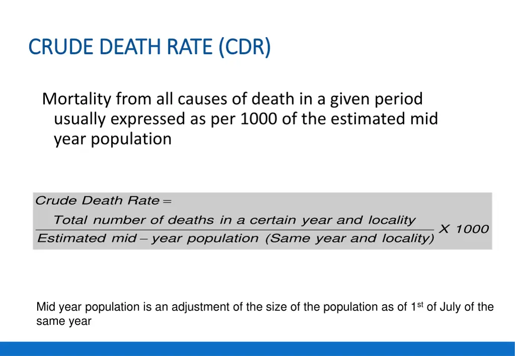 crude death rate cdr crude death rate cdr