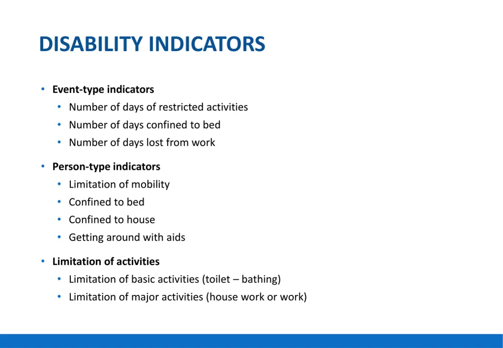 disability indicators
