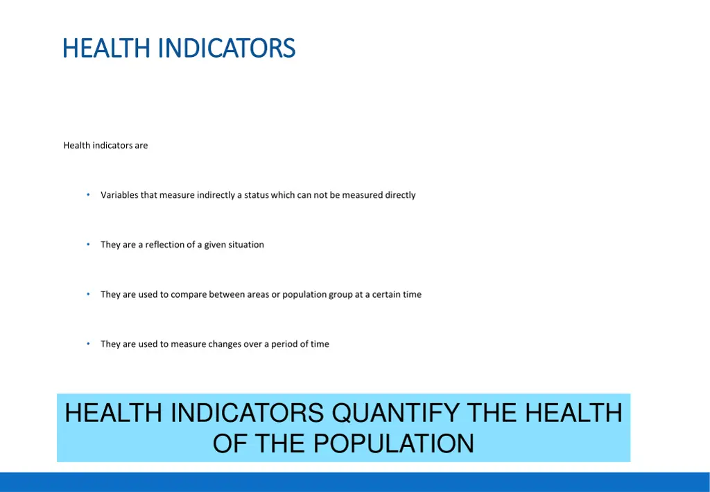 health indicators health indicators