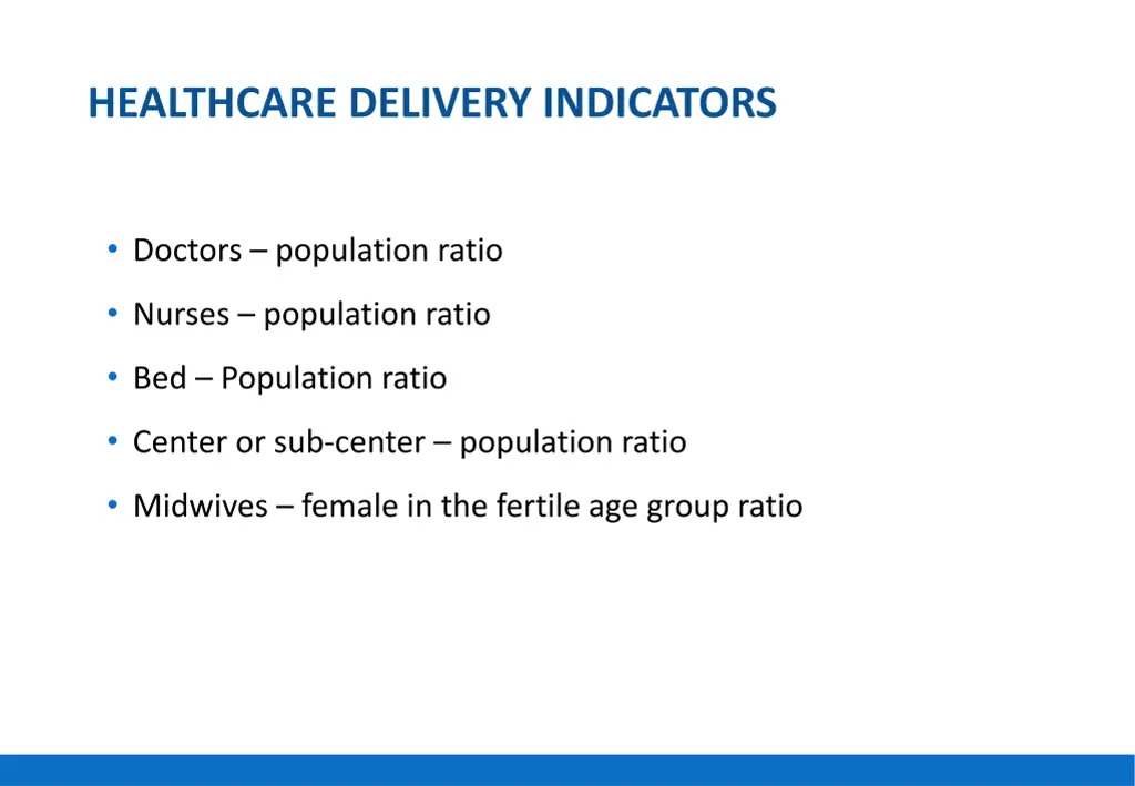healthcare delivery indicators