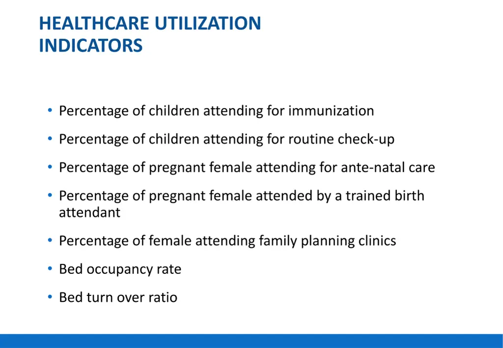 healthcare utilization indicators