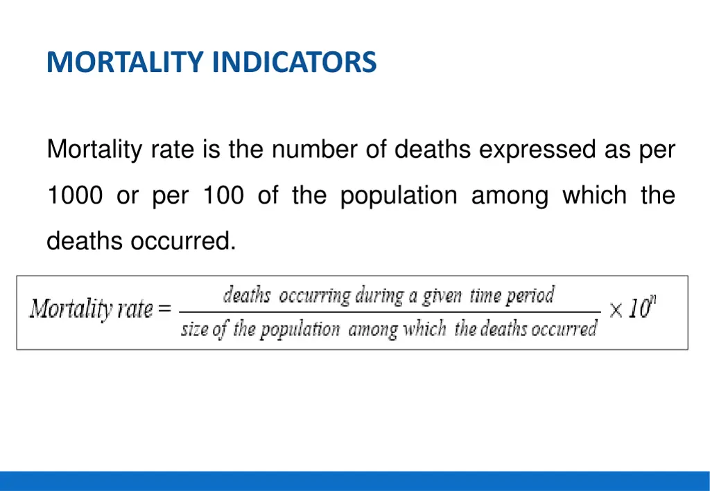 mortality indicators 1
