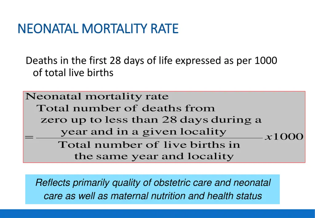 neonatal mortality rate neonatal mortality rate