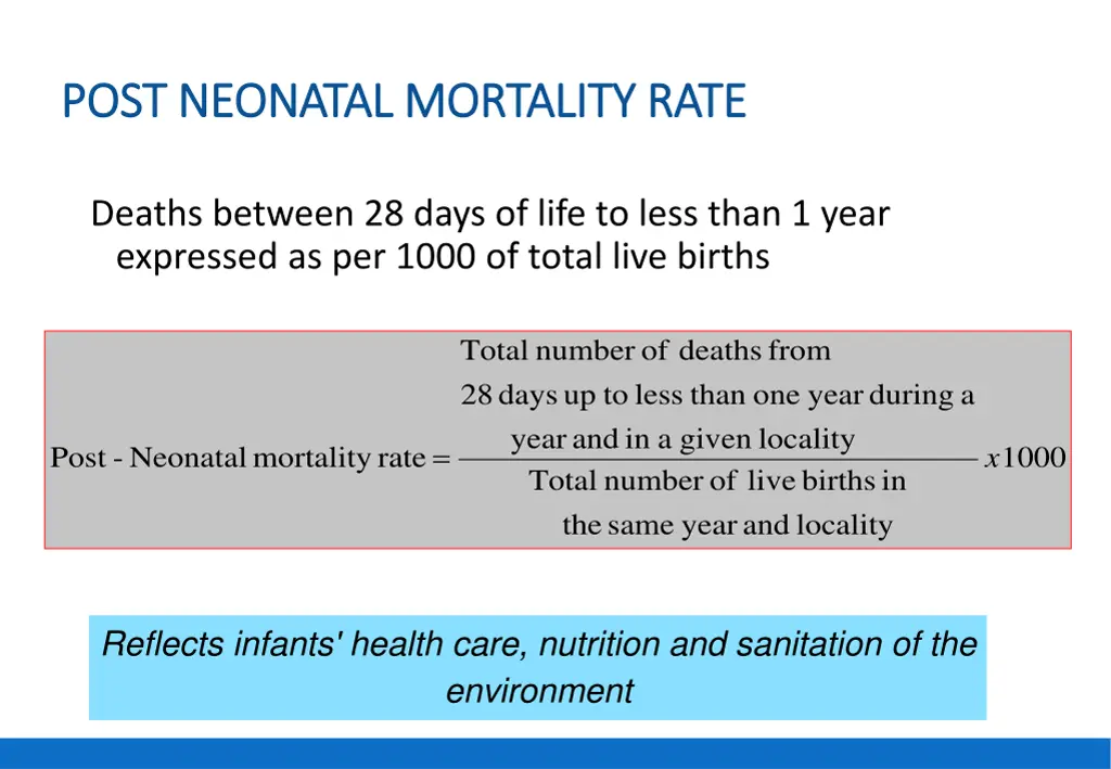 post neonatal mortality rate post neonatal