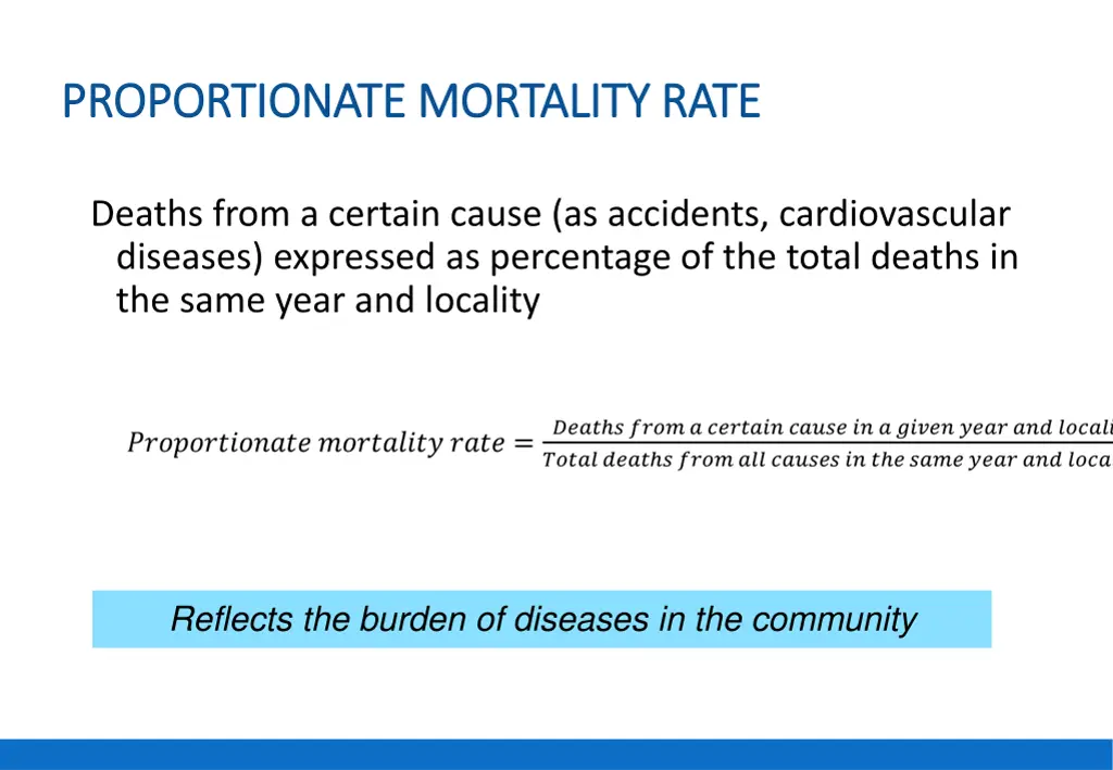 proportionate mortality rate proportionate