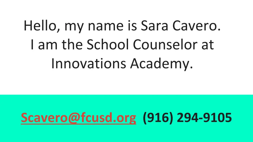 hello my name is sara cavero i am the school