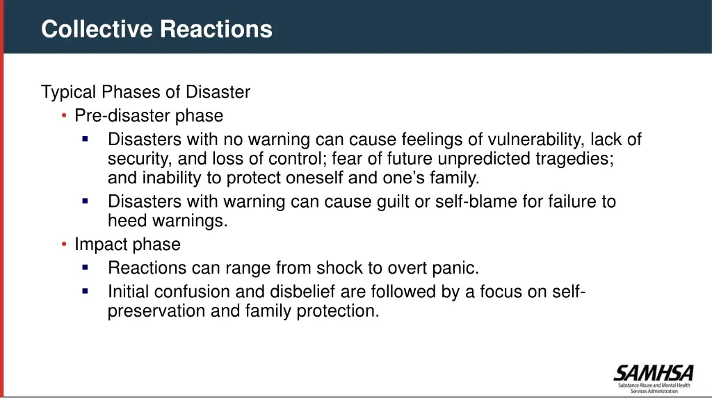 collective reactions