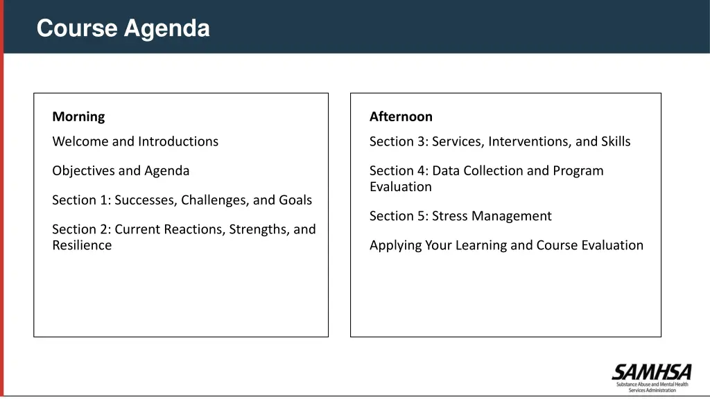 course agenda