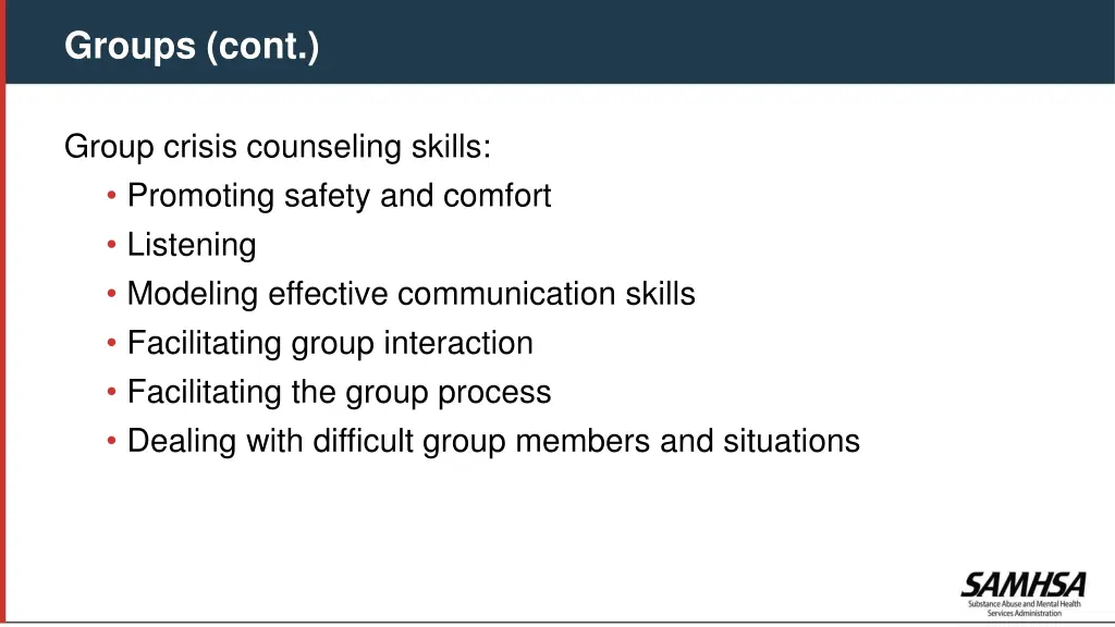 groups cont 3