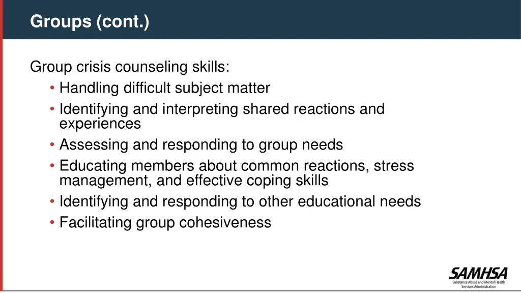 groups cont 4