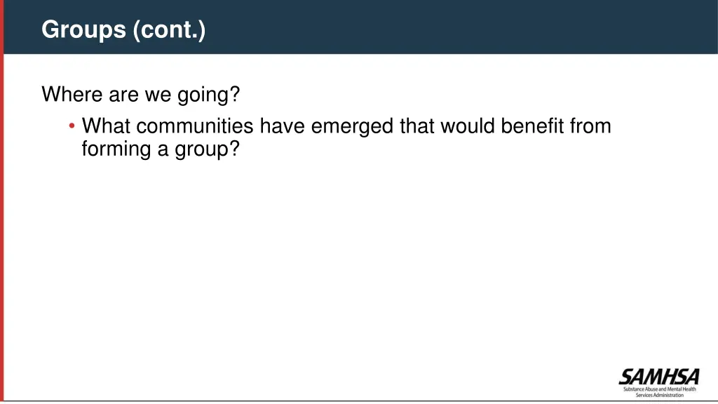 groups cont