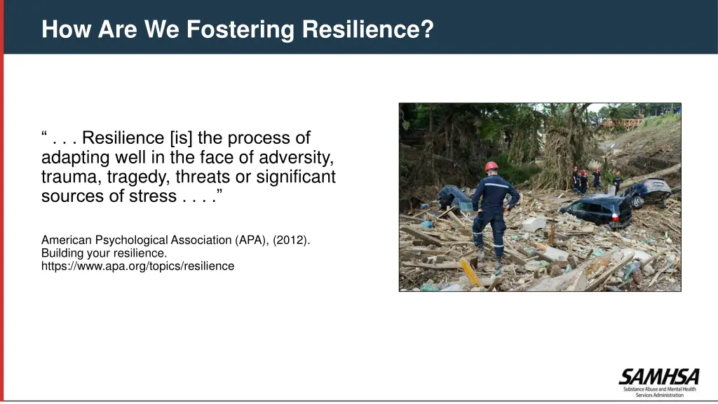 how are we fostering resilience