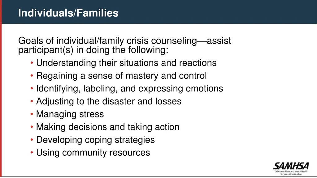 individuals families