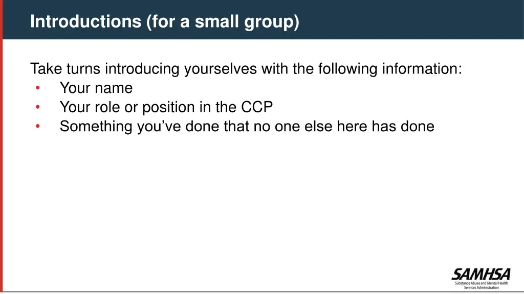 introductions for a small group