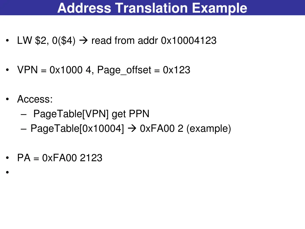 address translation example