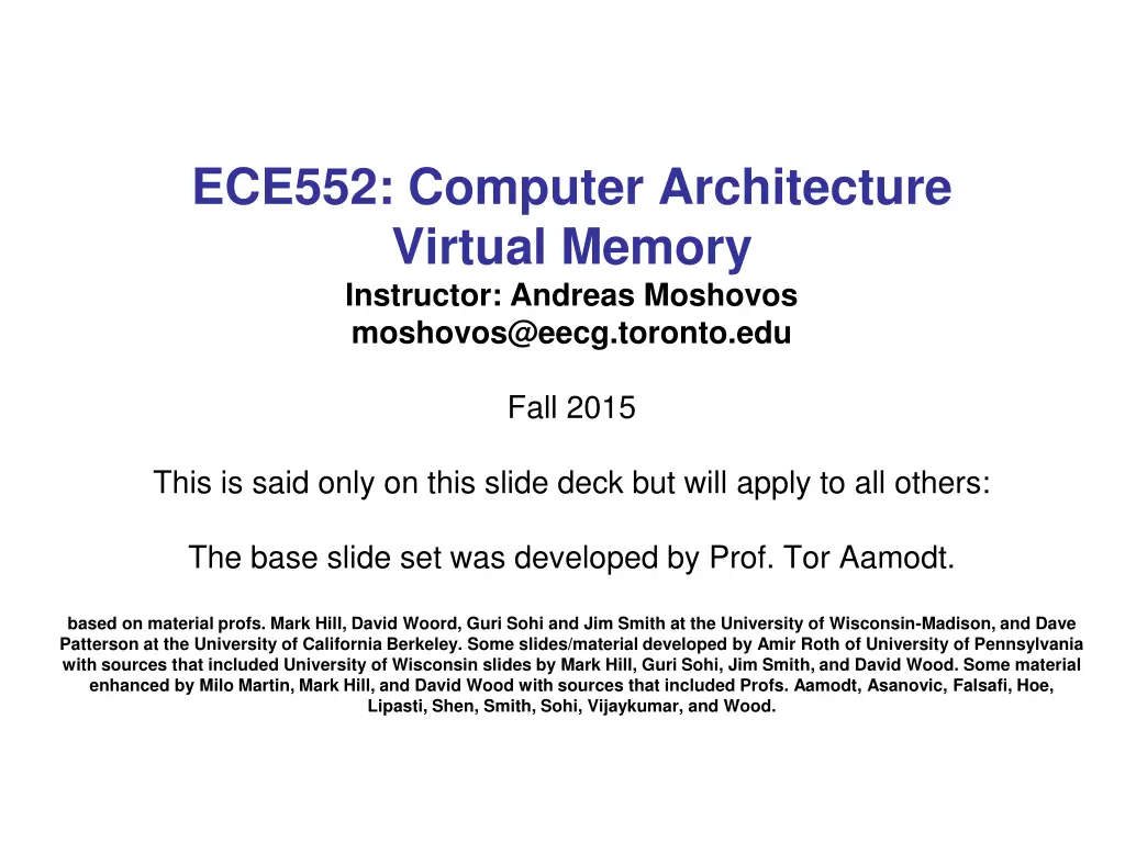 ece552 computer architecture virtual memory