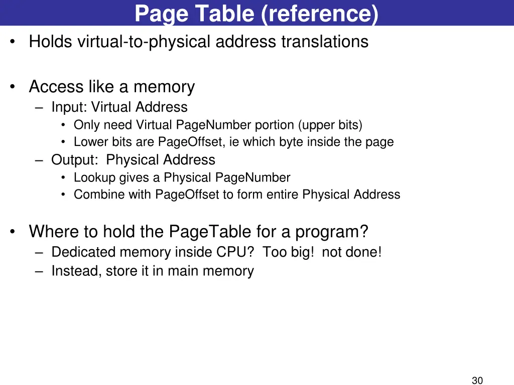 page table reference