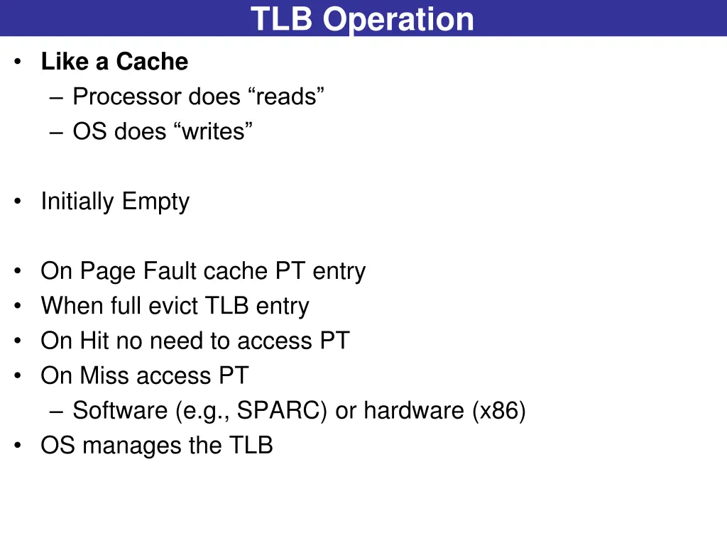 tlb operation
