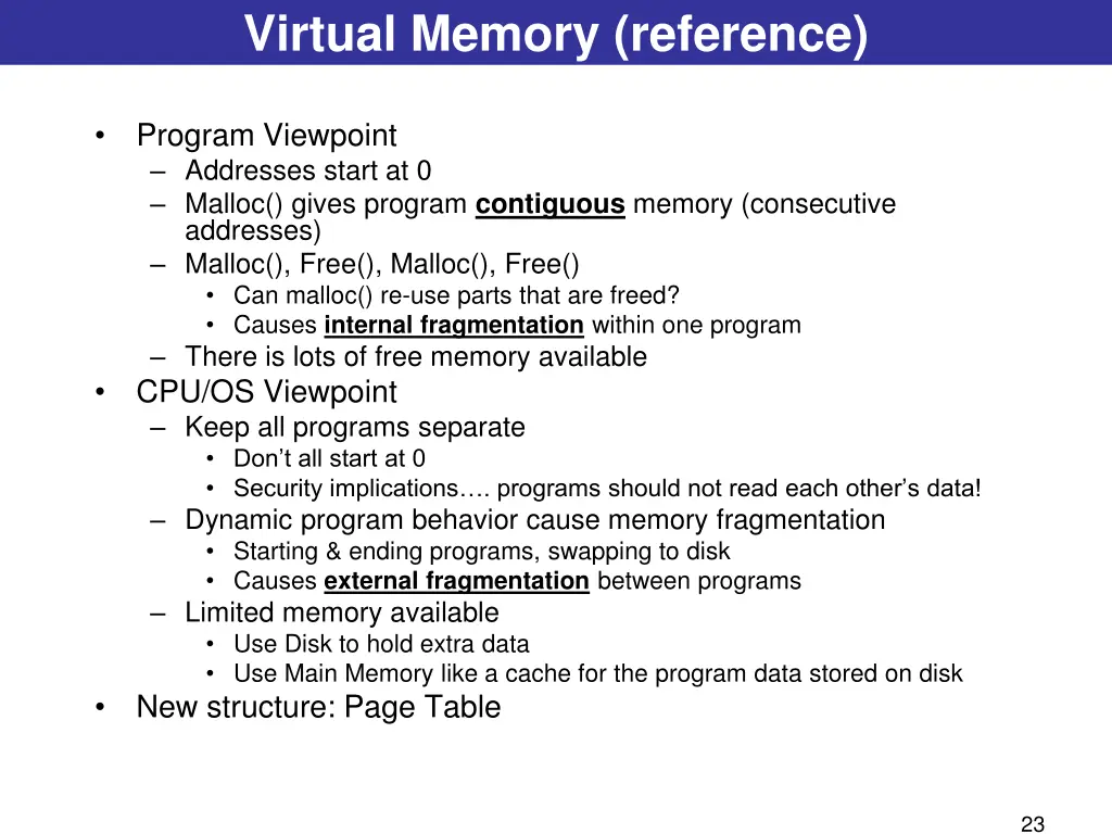 virtual memory reference
