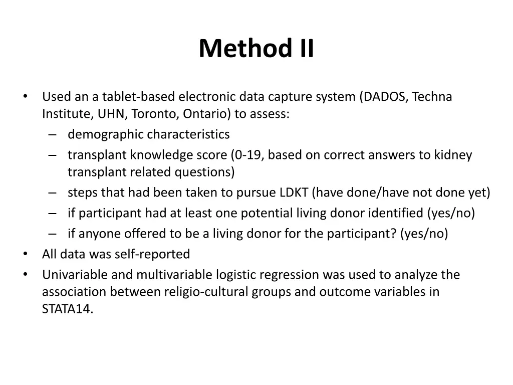 method ii