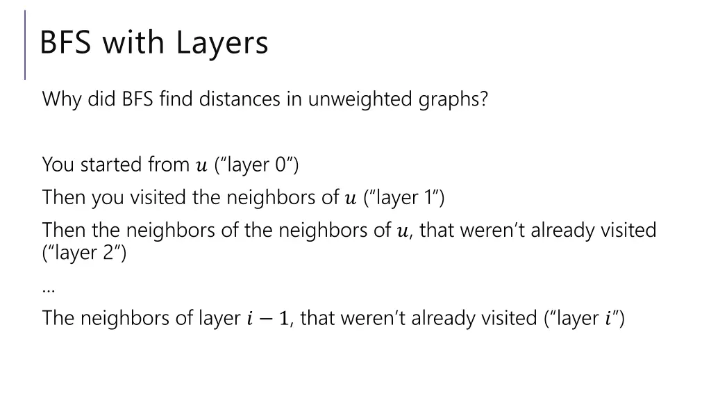 bfs with layers