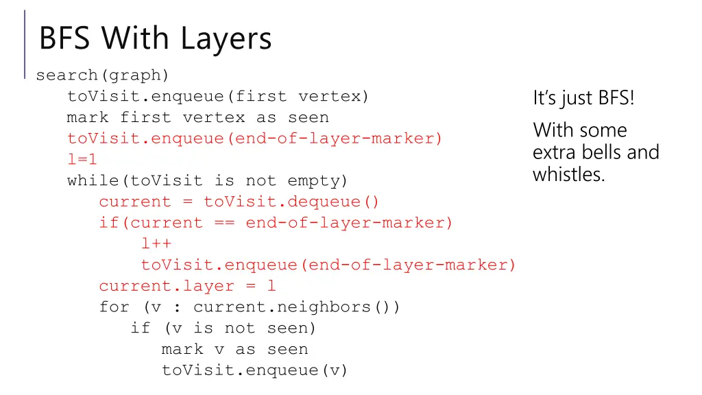 bfs with layers search graph tovisit enqueue