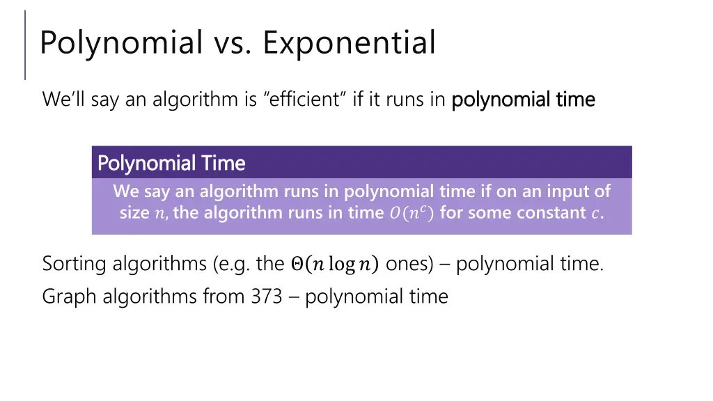 polynomial vs exponential