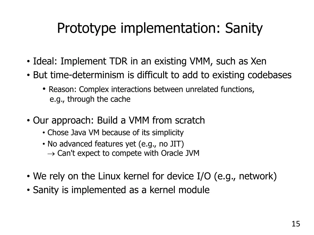 prototype implementation sanity