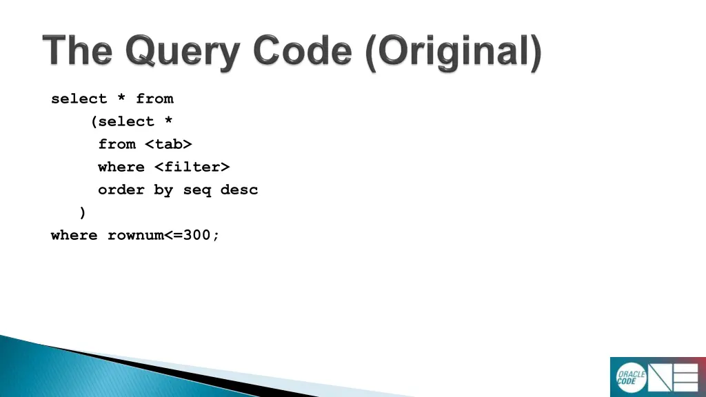 select from select from tab where filter order