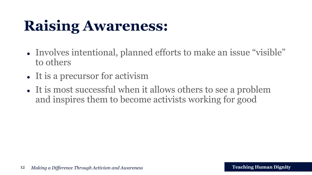 raising awareness