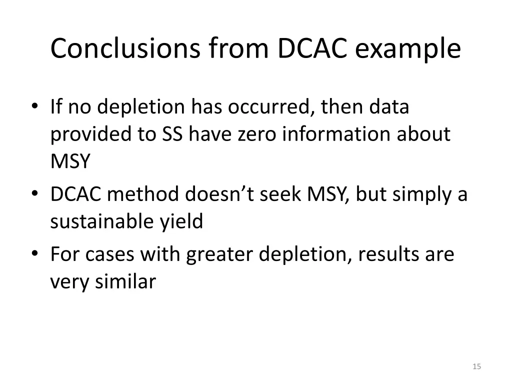conclusions from dcac example