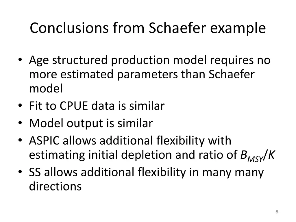 conclusions from schaefer example