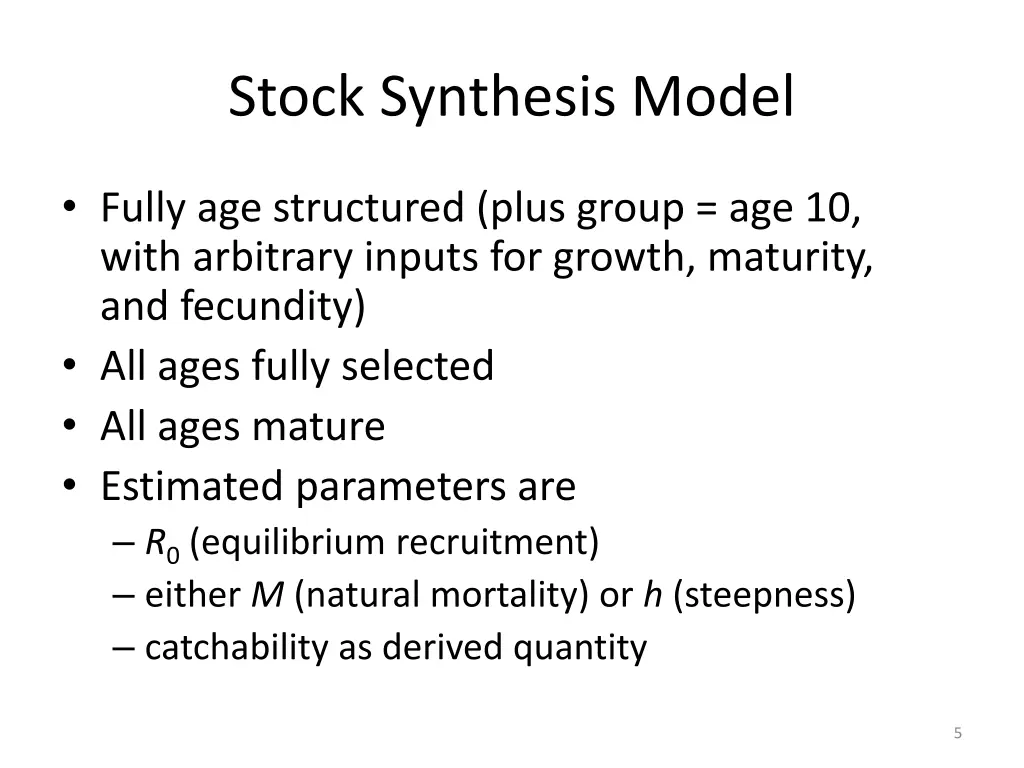stock synthesis model
