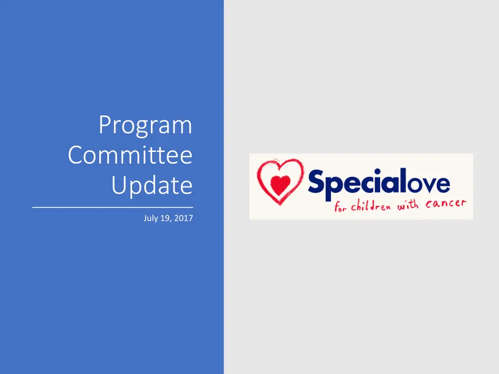 program committee update