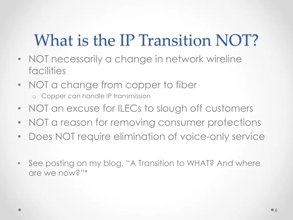 what is the ip transition not not necessarily