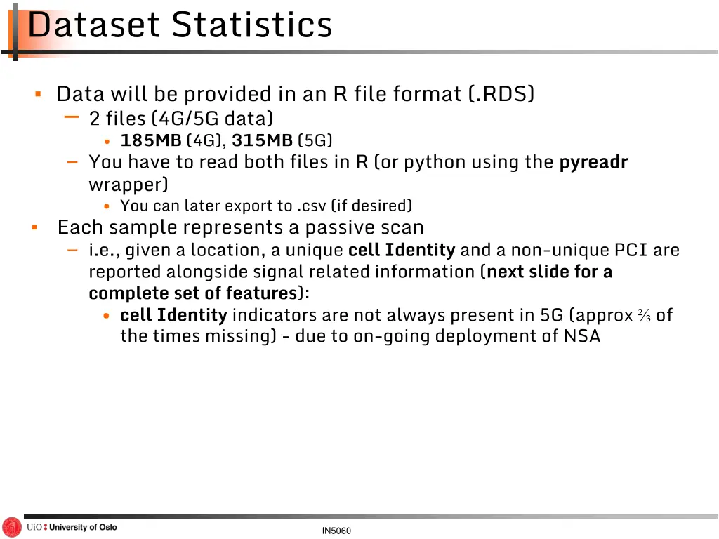 dataset statistics