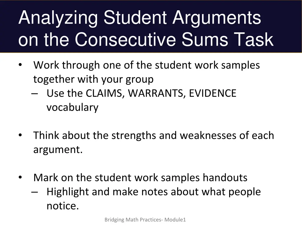 analyzing student arguments on the consecutive 1