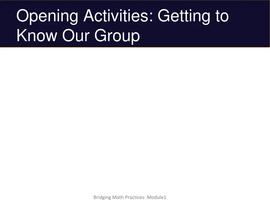 opening activities getting to know our group