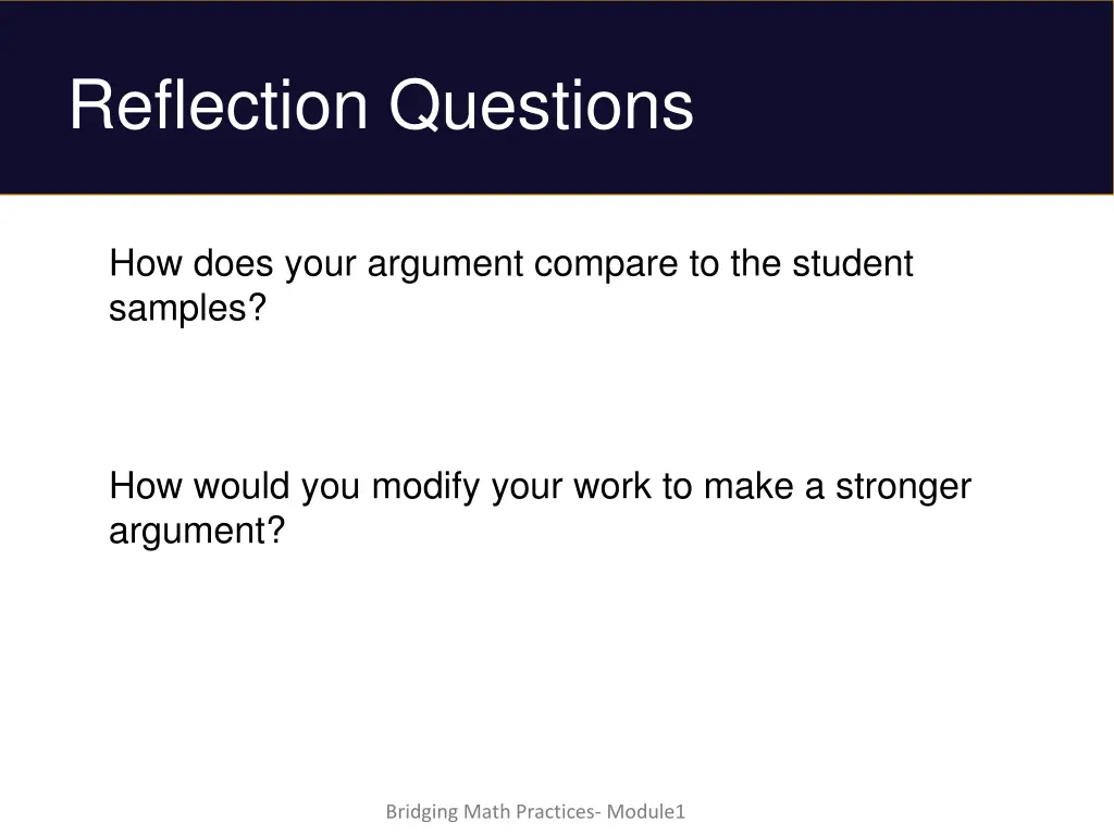 reflection questions