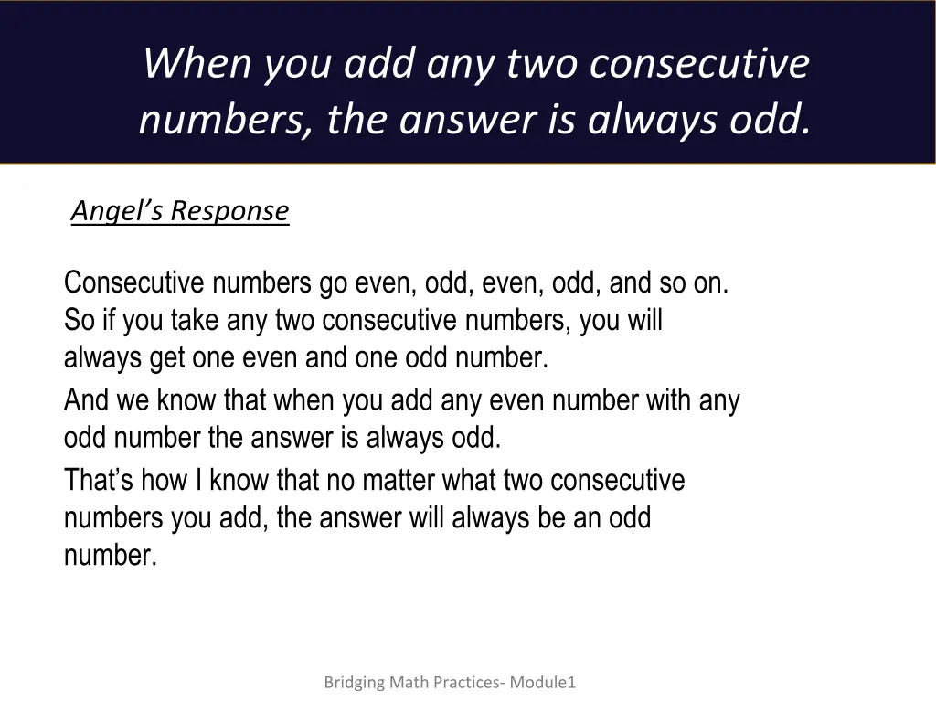 when you add any two consecutive numbers 2