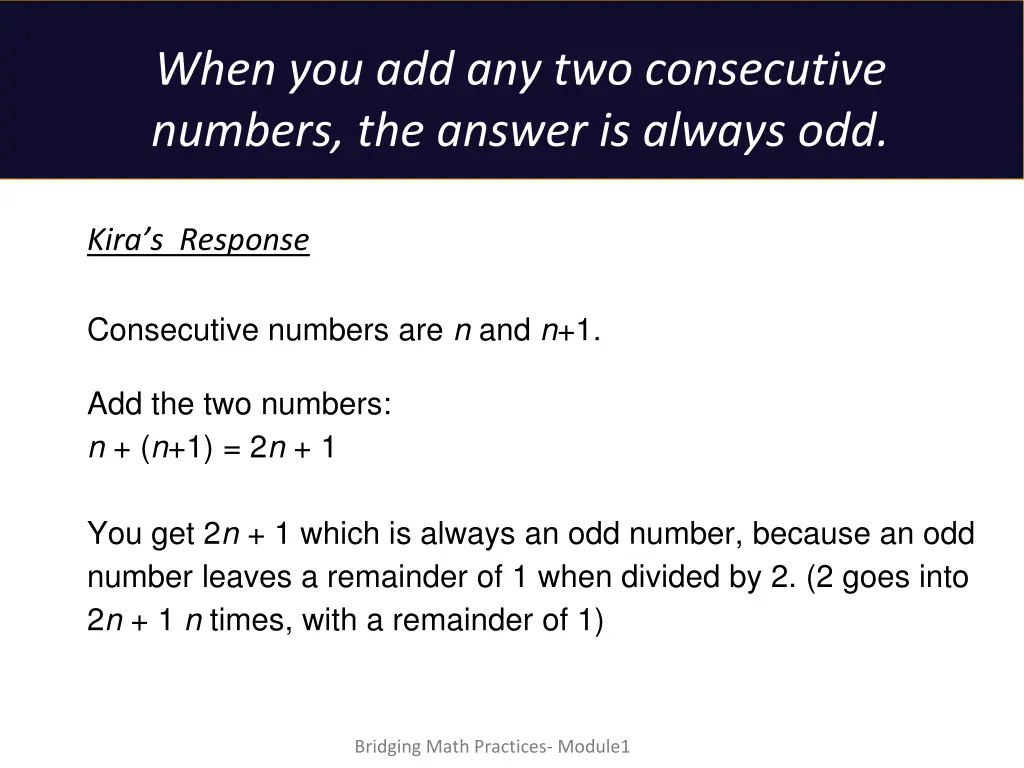 when you add any two consecutive numbers 3