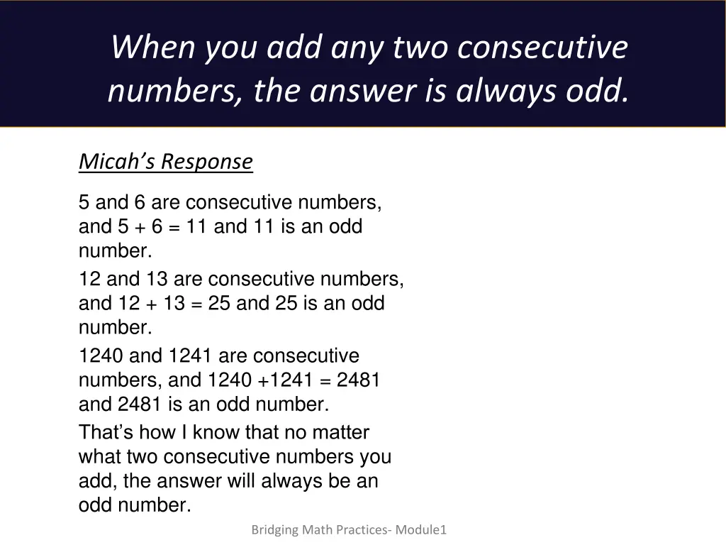 when you add any two consecutive numbers