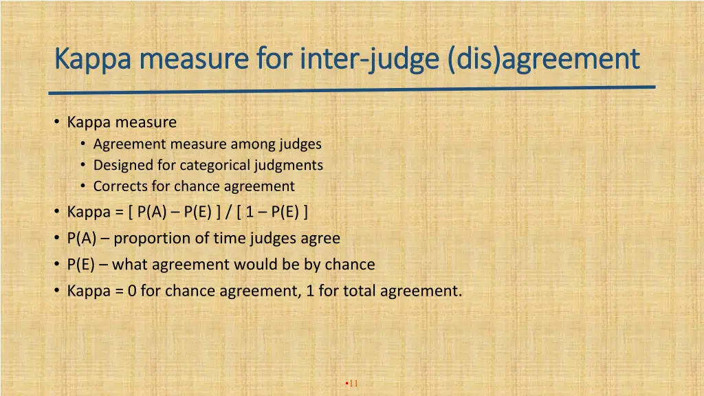 kappa measure for inter kappa measure for inter