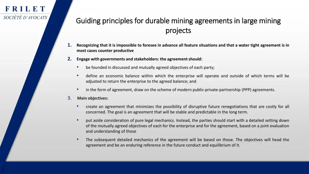 guiding principles for durable mining agreements