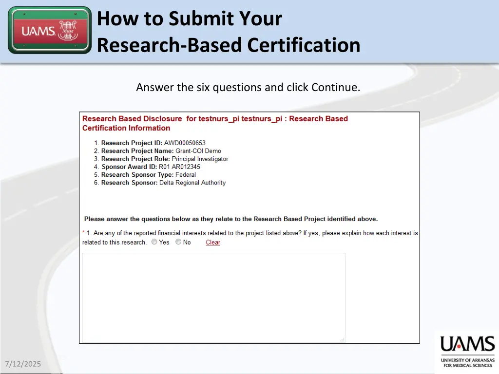 how to submit your research based certification 11